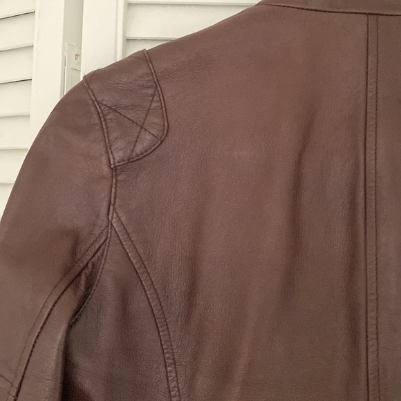 Leather jacket - dark maroon colour. Excellent condition.Laundry by Shelli Segal - Picture 6 of 6